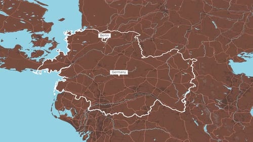 Rotating Map Of Germany And Berlin