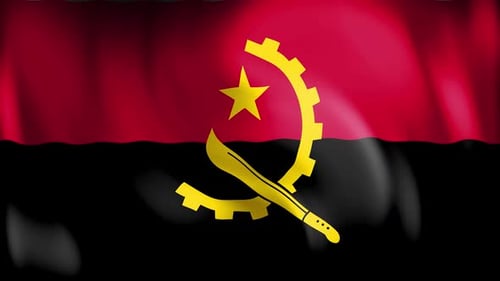 Angola National Flag Waving Realistic Seamless Loop