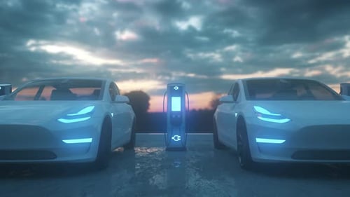 Charge station for electric cars. Electric car charger