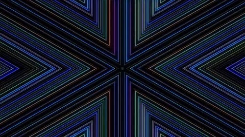 Colorful Geometric Line Kaleidoscope Motion Background