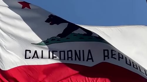 California State Flag waving in the wind