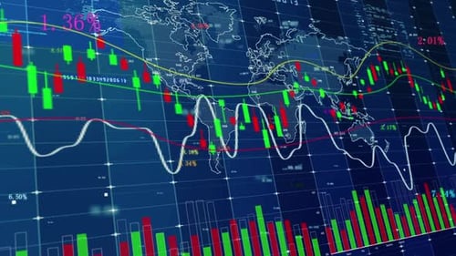 K-Line Trend Chart of Stock Investment Market