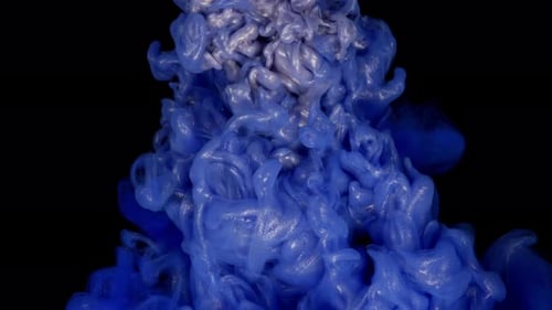 Abstract Cloud Ink Painting Blue and Gold Background Mixture of Acrylic Paints Marble Abstract Fluid