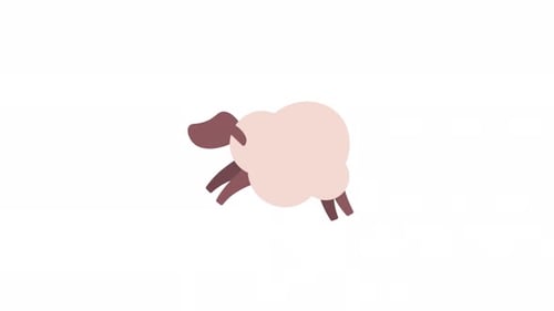 Cute Minimalist Running Sheep Animation