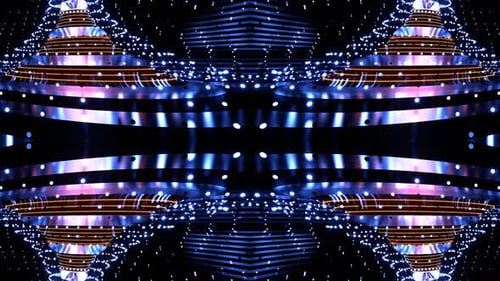 Light Blue And Orange Cyber Strobe Carousel Kaleidoscope Background Vj Loop In 4K