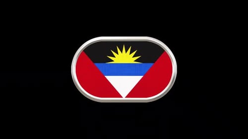 Antigua And Barbuda 3D Flag Rotating Loop