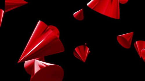 Geometric Shapes Cone Red Loop