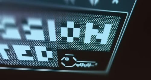 Futuristic Screen Display of Encrypted Key Security Code