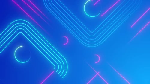 Dynamic neon lines pulse and flow across a vibrant blue digital background