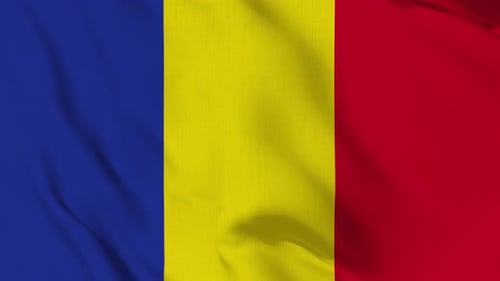 Realistic Waving Flag of Romania Seamless Loop