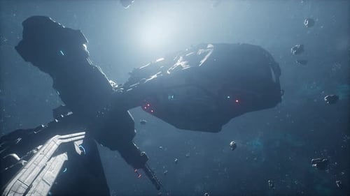 Futuristic Space Station Explores a Cosmic Haze of Interstellar Dust and Gas