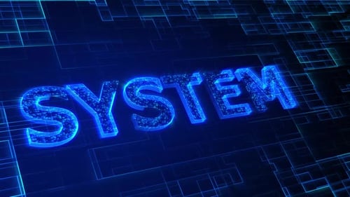 System text animation 4k. Vd 730