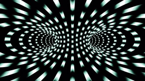 Abstract Black and White Tunnel Lines Illusion Loop Animation
