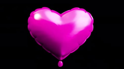 Happy Valentine Day Romantic Heart Balloon Alpha Loop