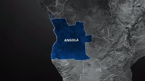 Animated Angola Map Reveal with Country Highlight