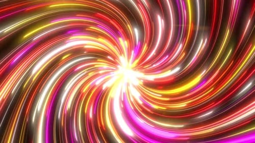 Tunnel coloré abstrait avec fond de néon