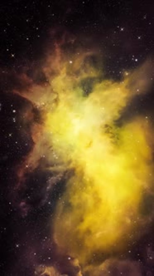 Flying Through Colorful Abstract Nebula in Space