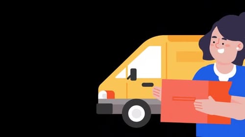 E Commerce And Delivery Service On Alpha Channel