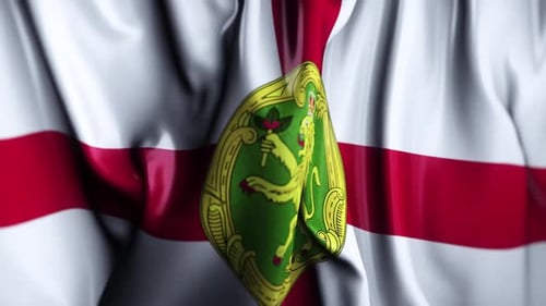 Waving Flag of Alderney Seamless Loop Background