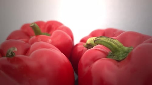 Close Up of Fresh Red Bell Peppers