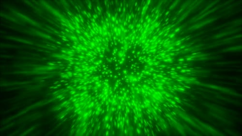 Energetic Green Particles Bursting Light Tunnel Effect