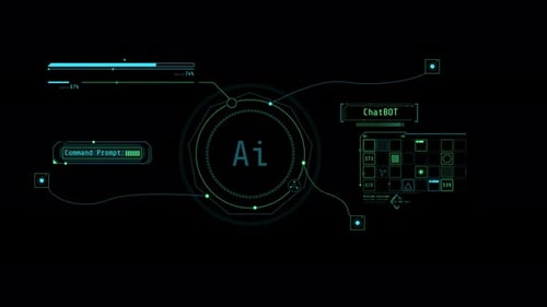 Futuristic AI Chatbot HUD Interface Animation