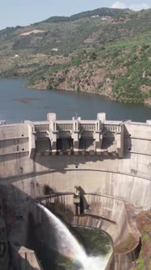 Aerial View of Dam in Portugal