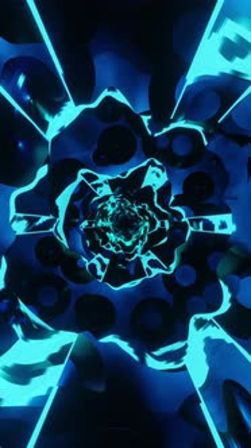 Blue and black abstract design with circular design. Looped animation