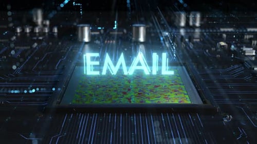 Animierter E-Mail-Schriftzug in dynamischem 3D
