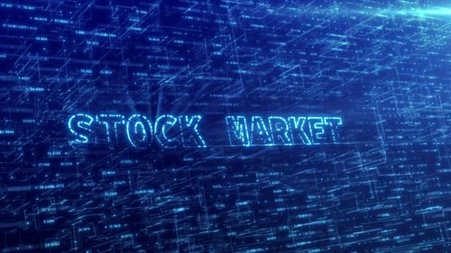 Stock Market Concept Over Blue Futuristic Technology Network with Digital Cyberspace Background HD