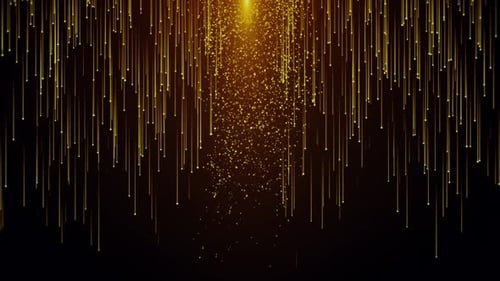 Golden Light Streaks and Shimmering Particles Animation