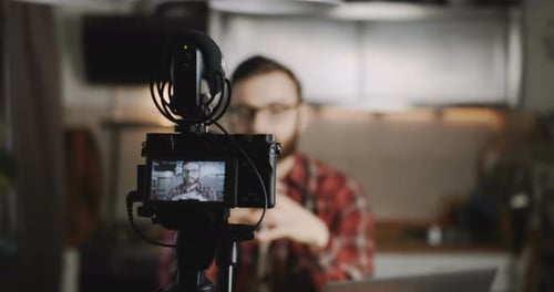 Camera Recording Content Creator in Kitchen