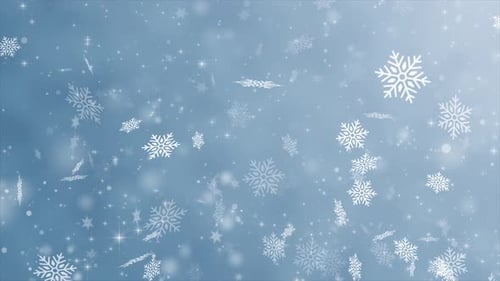 Christmas Snowflake Falling Background Loop V3