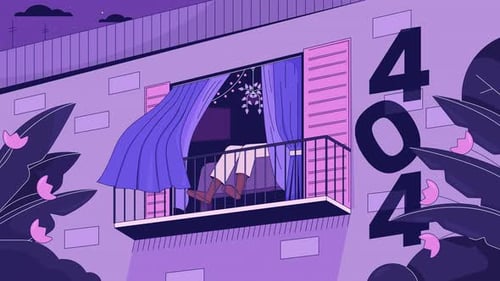 Animated 404 Error Page Illustration with Relaxing Person