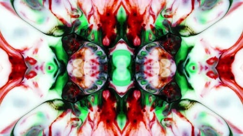 Abstract Fluid Ink Kaleidoscope Colorful Motion