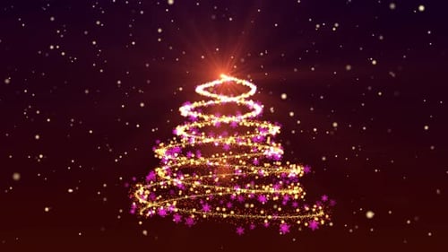 Festive Sparkling Christmas Tree Formation Animation