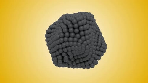 Black Spheres Metaballs Gradient Yellow Back Intro Able to Loop Seamless