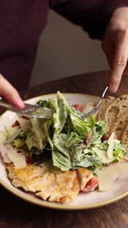 Guests enjoy delicious European cuisine at the restaurant. close-up