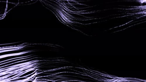 Purple particles moving curve wave background