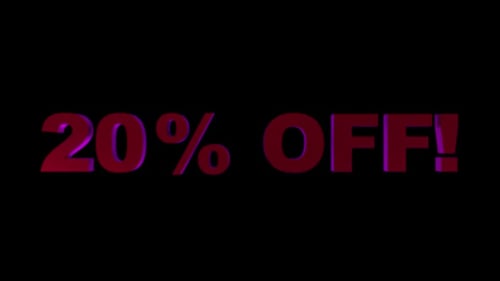 Dynamic 3D '20% OFF' Discount Text Reveal
