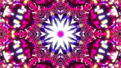 Abstract Geometric Neon Kaleidoscope Background Loop