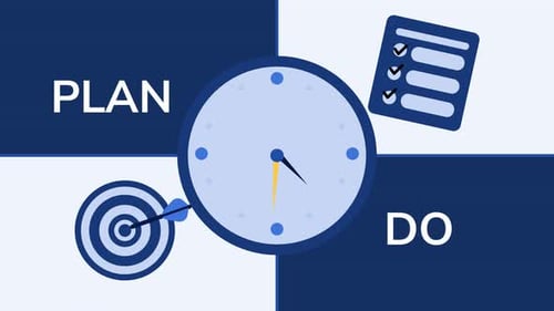 Flat Design Business Planning and Time Management Concept