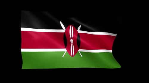 Kenya Flag Waving Seamless Loop