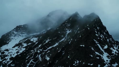 Aerial view of snow covered mountain peaks, Austria.
