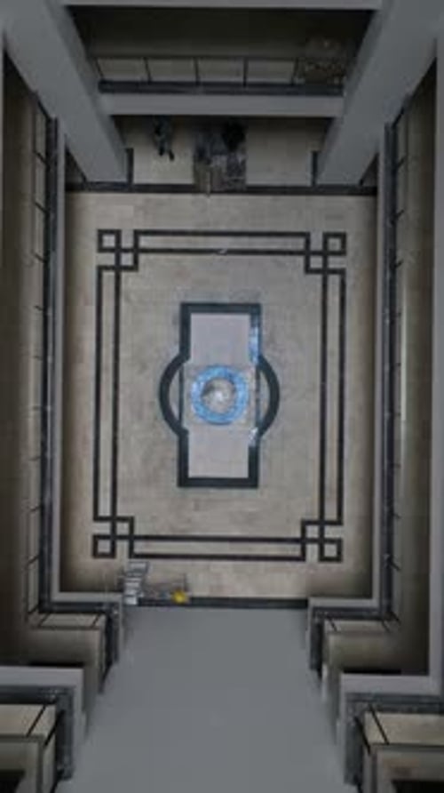 Vertical Video Atrium Marvel Drone's Eye View of a Multistory Building's Final Construction