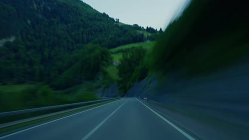 Driving on Mountain Road in Alpine Valley in Switzerland Driving in the Swiss Alps Filmed From the