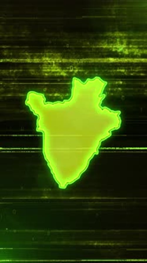 Burundi Digital Futuristic Glitch Map