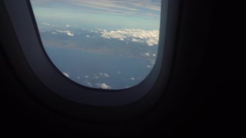 View From an Airplane Window on the Ocean