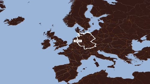 Rotating Map Of Aachen City, Germany