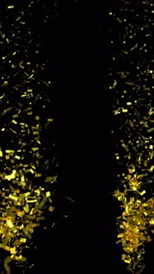 Golden Confetti Particles Upward Burst Celebration